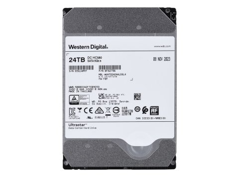 Dysk serwerowy HDD Western Digital Ultrastar DC HC580 WUH722424ALE6L4 (24 TB; 3,5"; SATA)
