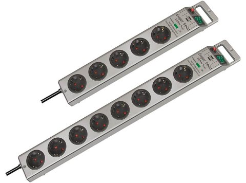 Brennenstuhl Super-Solid Surge Protection 4.500 A Srebrny 8 x gniazdo sieciowe 2,5 m