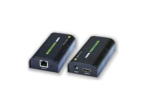 Extender/splitter HDMI po skrętce Cat.5e/6/6a/7 do 120m, over IP, czarny