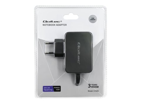 QOLTEC ZASILACZ DO LENOVO 45W | 20V | 2.25A | SLIM TIP+PIN