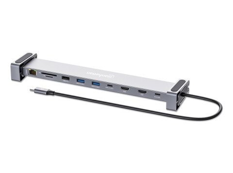 Manhattan 190398 stacja dokująca Przewodowa USB 3.2 Gen 1 (3.1 Gen 1) Type-C Szary