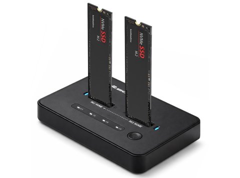 Stacja dokujšca dysków SSD M.2 NVMe | PCIe | USB-C | 20Gb/s | DUAL 2x8TB | klonowanie offline