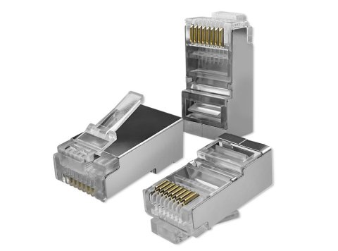 Wtyk przelotowy złącze RJ45 | CAT5e | FTP | Pass Through | Pozłacane styki | 100 sztuk