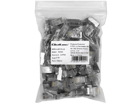 Wtyk złącze modularne RJ45 | CAT5e | FTP | Pozłacane styki | 100 sztuk