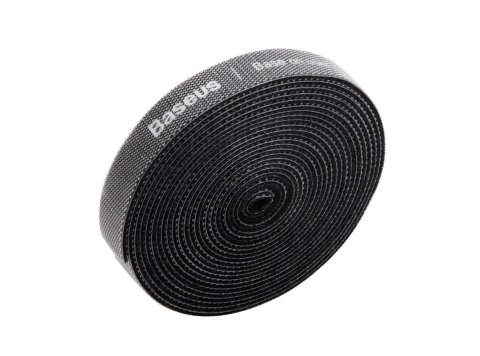 Baseus Rainbow Circle hook and loop Straps - taśma rzepowa rzep organizer kabli 3m czarny (ACMGT-F01)