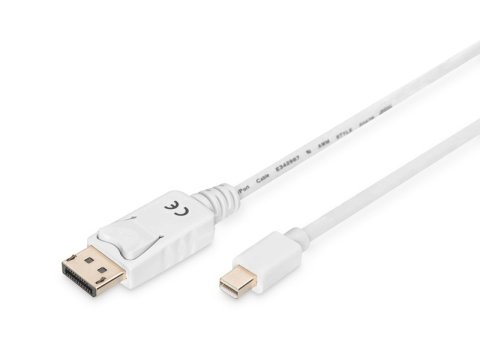 Kabel połączeniowy Displayport 4K 60Hz UHD Typ miniDP/DP M/M biały 2m