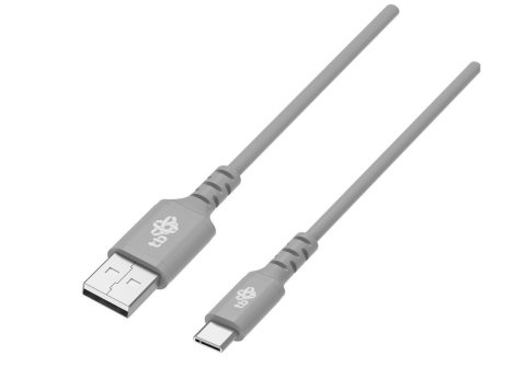 Kabel USB-USB C 2m silikonowy szary Quick Charge