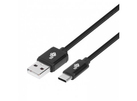 Kabel USB-USB C 1.5m czarny sznurek