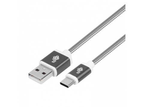 Kabel USB-USB C 1.5m szary sznurek