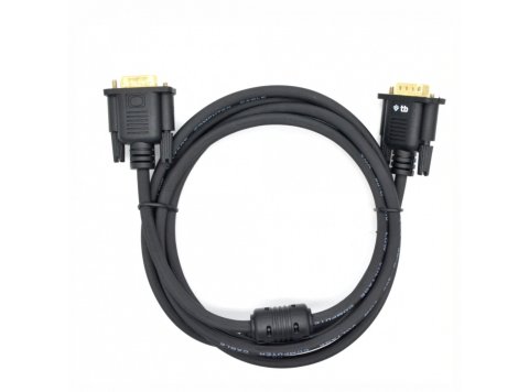 Kabel VGA 15M-15M 1.8 m., czarny pozłacany