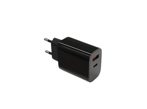 Ładowarka sieciowa 2x3A USB C + USB A Power Delivery czarna