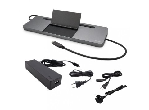Stacja dokująca USB-C Metal Ergonomic 4K 3x Display Docking Station Power Delivery 85 W + i-tec Universal Charger 100 W
