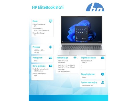Laptop EliteBook 8 G1i U7-255U 512GB/16GB/W11P/16cali C51LLET
