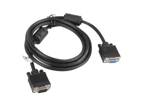 Kabel Lanberg CA-VGAC-10CC-0018-B+ (D-Sub (VGA) M - D-Sub (VGA) F; 1,8m; kolor czarny)