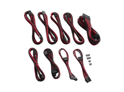 Kable CableMod PRO ZUAD-918 CM-PCSI-FKIT-NKKR-R ModMesh - zestaw do Corsair AXi/HXi/RM (Yellow Label) - black/red
