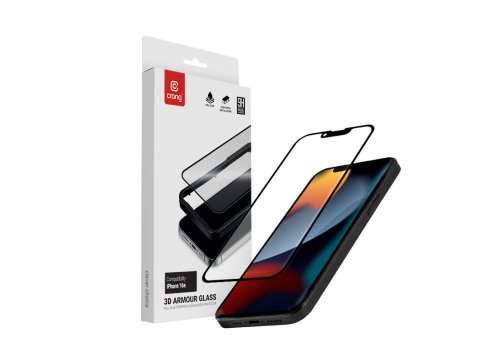 Szkło hartowane 3D Armour Glass iPhone 17e / 16e / 14 / 13 / 13 Pro + ramka instalacyjna
