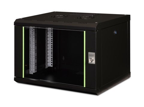 Digitus Szafa sieciowa wisząca Unique 19" 7U rack 600x450, drzwi szyba, czarny, niedzielona, złożona, 100kg