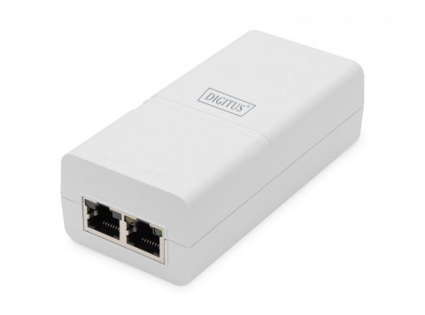 Zasilacz/Adapter PoE+ 802.3at, max. 52V 30W Gigabit 10/100/1000 Mbps, aktywny, Biały