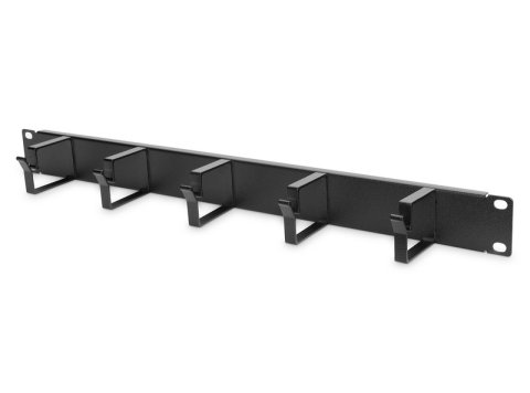 Organizer kablowy poziomy typu RING 19" 1U, 40x483x60mm, czarny