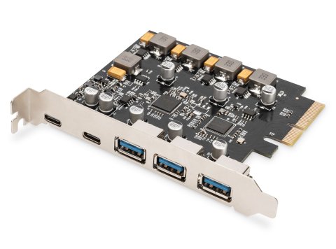Digitus Karta PCIe 2 x USB-C i 3 x USB A
