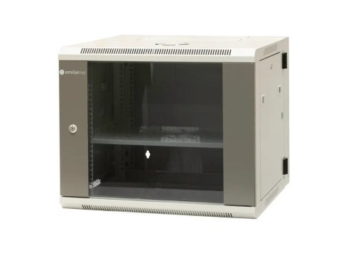 EmiterNet Szafa wisząca dzielona 19" 9U, drzwi blacha/szkło, 600×550×500mm szer./gł./wys.