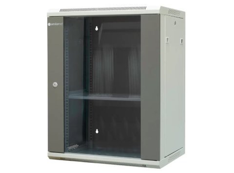 EmiterNet Szafa wiszaca niedzielona 19" 15U, drzwi blacha/szkło, 600×450×770mm szer./gł./wys.
