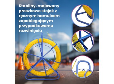 Extralink Pilot do przeciągania kabli Pilot 3.8mm 20m włókno szklane FRP, śr. 3,8mm, dł. 20m, żółty