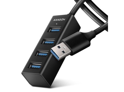 HUE-M1AL Hub 4-portowy Mini metalowy USB 3.2 Gen 1, 1.2m USB-A kabel