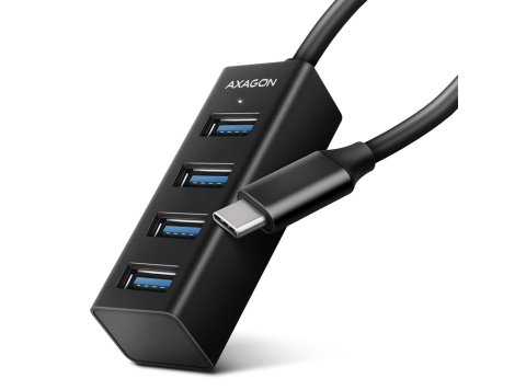 HUE-M1C Hub 4-portowy Mini metalowy USB 3.2 Gen 1, 20cm USB-C kabel