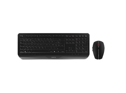 CHERRY Gentix Desktop klawiatura Dołączona myszka Biuro RF Wireless Swiss Czarny