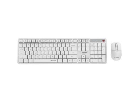GEMBIRD BEZPRZEWODOWY ZESTAW KLAWIATURY + MYSZ SILENT KEY PRO BUSINESS, BIAŁY, UKŁAD US