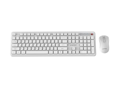 GEMBIRD BEZPRZEWODOWY ZESTAW KLAWIATURY + MYSZ SLIM PRO BUSINESS NA BIURKO,BIAŁY, UKŁAD RU