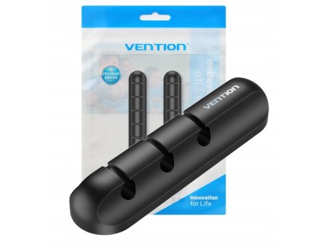 5-portowy organizer kabli Vention 2 szt. czarny