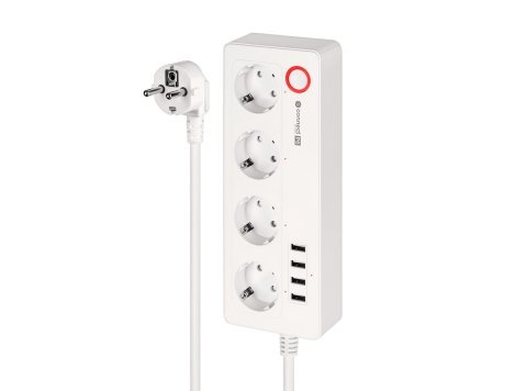 Listwa sieciowa Kruger&Matz 4 gniazda typu niemieckiego i 4xUSB 2100 mA Connect P6 Tuya