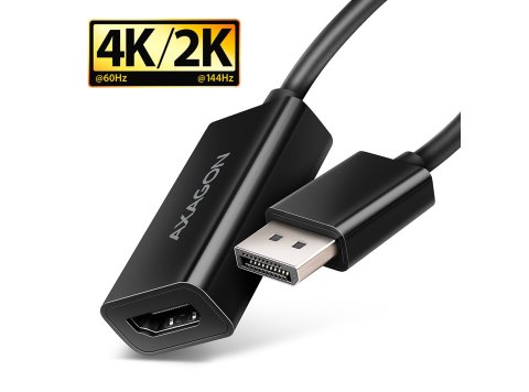 RVD-HI20N Adapter aktywny DisplayPort -> HDMI 1.4, 4K/60Hz, kabel 15cm