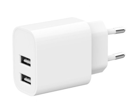 Ładowarka USB-Ax2 2.4A biała