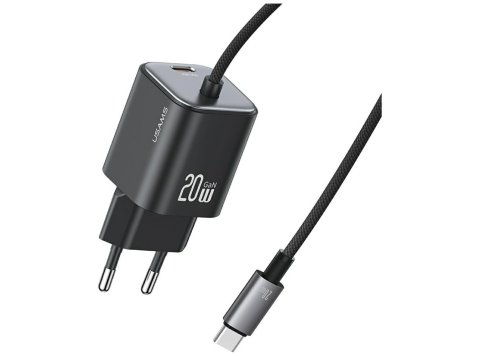 Ładowarka sieciowa JC Series CC261 20W GaN Fast Charger wbudowanykabel USB-C czarna