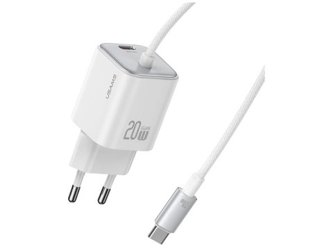 Ładowarka sieciowa JC Series CC261 20W GaN Fast Charger wbudowanykabel USB-C biały