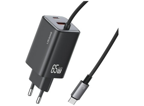 Ładowarka sieciowa JC Series CC266 65W GaN Fast Charger wbudowanykabel USB-C czarny
