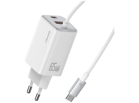 Ładowarka sieciowa JC Series CC266 65W GaN Fast Charger wbudowanykabel USB-C biała