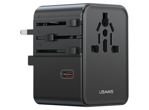 Ładowarka Travel Adapter 70W US/AU/EU/UK 3xUSB-C 4w1 czarny