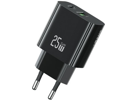 Ładowarka sieciowa 25W 1xUSB-C 1xUSB-A Fast Charging Czarna