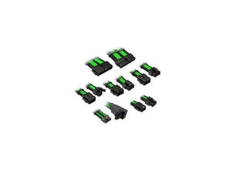 Kolink Core Pro Braided Cable Extension Kit 12V-2x6 Type 1 - Venom Green