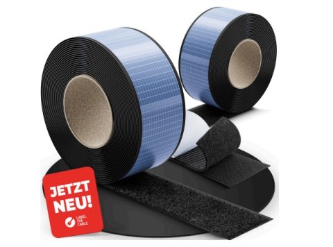 Label-the-cable LTC 1610-5-50 srebrna taśma klejąca Nadaje się do użytku w pomieszczeniach Przystosowane do użytku na zewnątrz 5 m Czarny