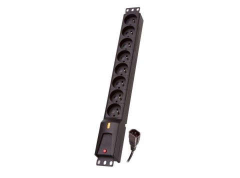Listwa zasilająca Lestar LZRM 810 BW G-A K.:CZ 3M IEC320 (8 x UTE; 10 A; 1,5m; kolor czarny)