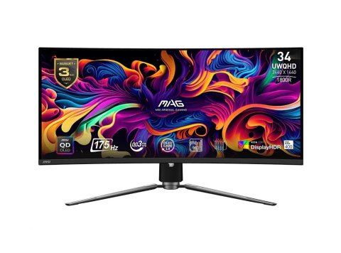 Monitor MAG 341CQP QD-OLED 34 cale/QD-LED/UWQHD/Zakrzywiony/175Hz/Czarny