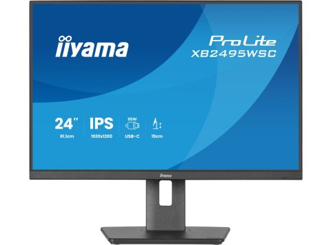 iiyama ProLite XB2495WSC-B1 monitor komputerowy 61,2 cm (24.1") 1920 x 1200 px WUXGA LED Czarny