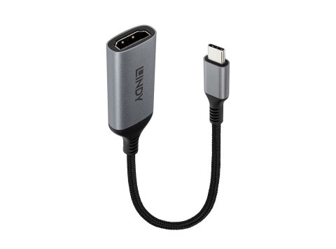 Lindy 43428 adapter kablowy 0,15 m USB Type-C HDMI Szary