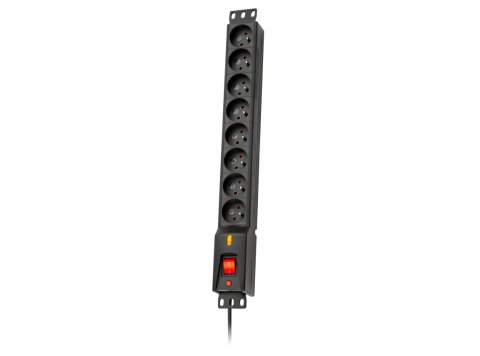 Listwa przeciwprzepięciowa LXARM 810, 3L, PDU, 1,5m, czarna