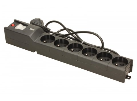 Listwa przeciwprzepięciowa LX 610, 1L, 1.5m, czarna